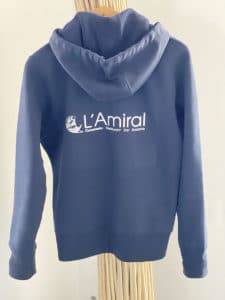 L'Admiral zip-up sweatshirt from the back