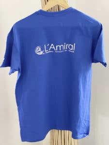 L'Admiral blue T-shirt from the back