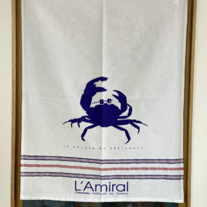 Blue crab tea towel L'Admiral
