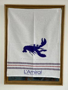 Lobster blue tea towel L'Admiral