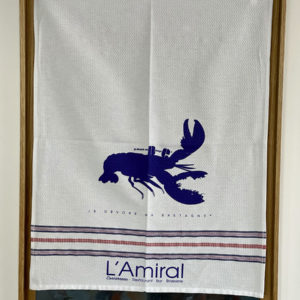 Lobster blue tea towel L'Admiral